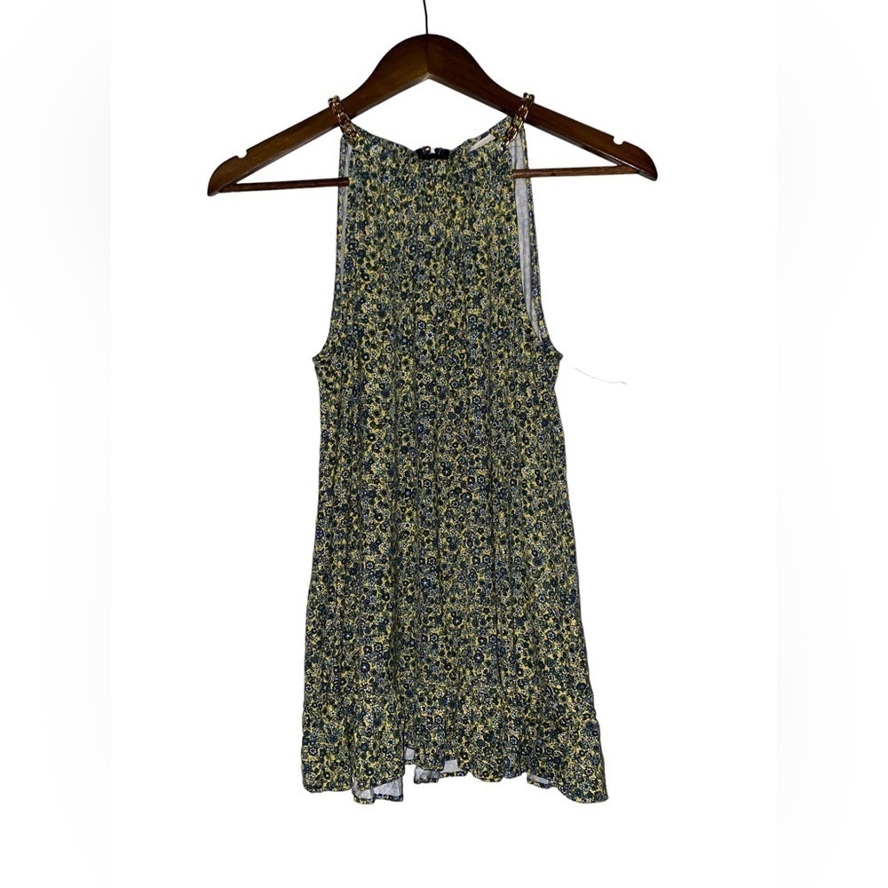 Michael Michael Women Crewneck Floral Blouse S Prairie Cottagecore Sleeveless